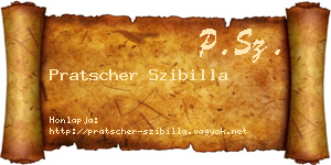 Pratscher Szibilla névjegykártya